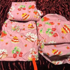 Dolls Kill Pink Strawberry Cake Bedding Sheets